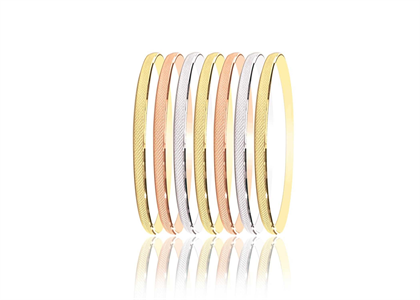 Three Tone plated 3MM 7 Days Semanario Bangles